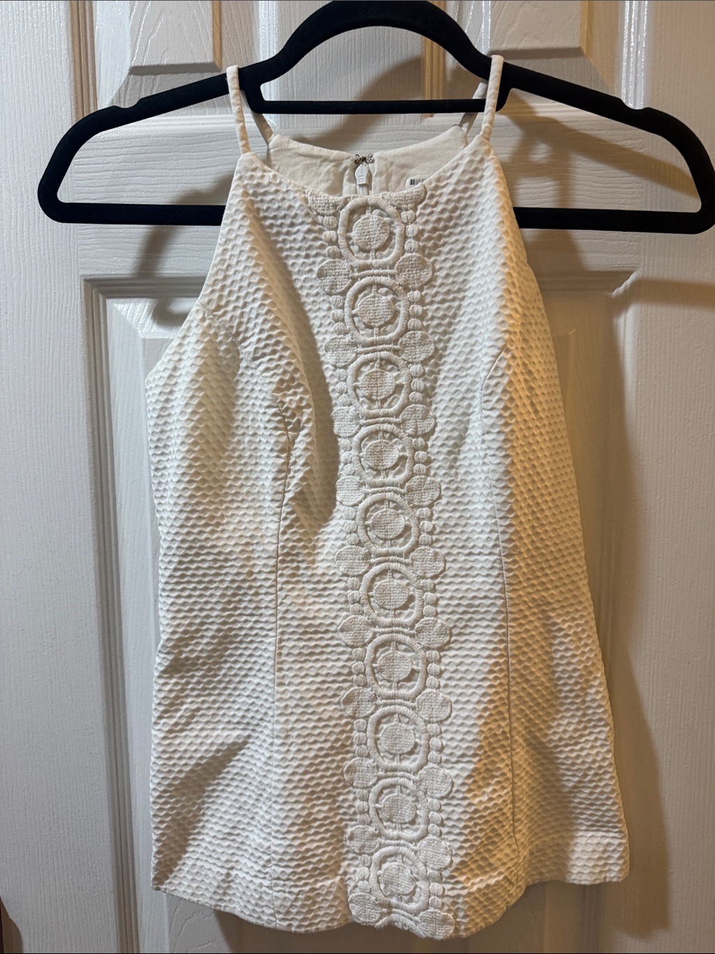 Lilly Pulitzer Lined White Textured Halter Shirt